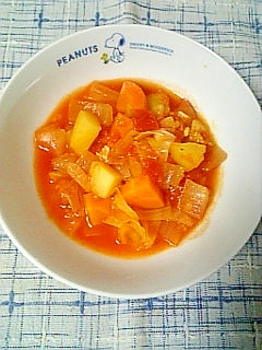 ☆ゴロゴロ野菜のトマトガーリックスープ☆