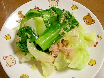 青梗菜とツナの温野菜サラダ
