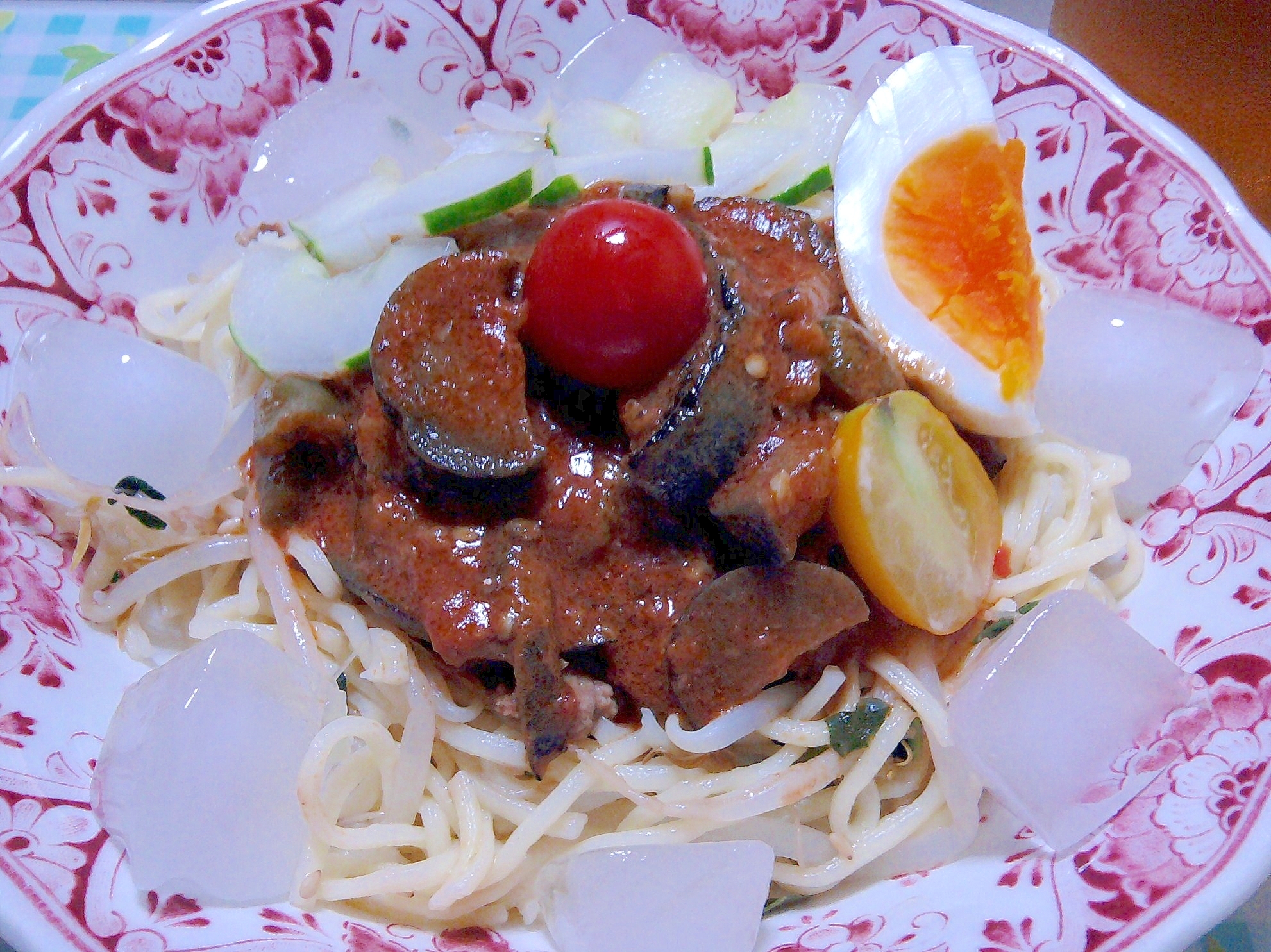 時短！！激辛ラタトゥイユの冷し坦々麺