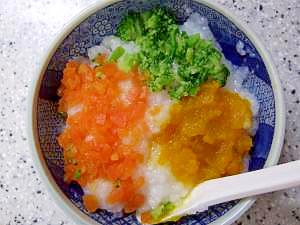 離乳食 初期 中期 後期 野菜のカラフル3食がゆ レシピ 作り方 By 永月だりあ 楽天レシピ 離乳食 初期 中期 後期 野菜のカラフル3食がゆ レシピ 作り方 By 永月だりあ 楽天レシピ