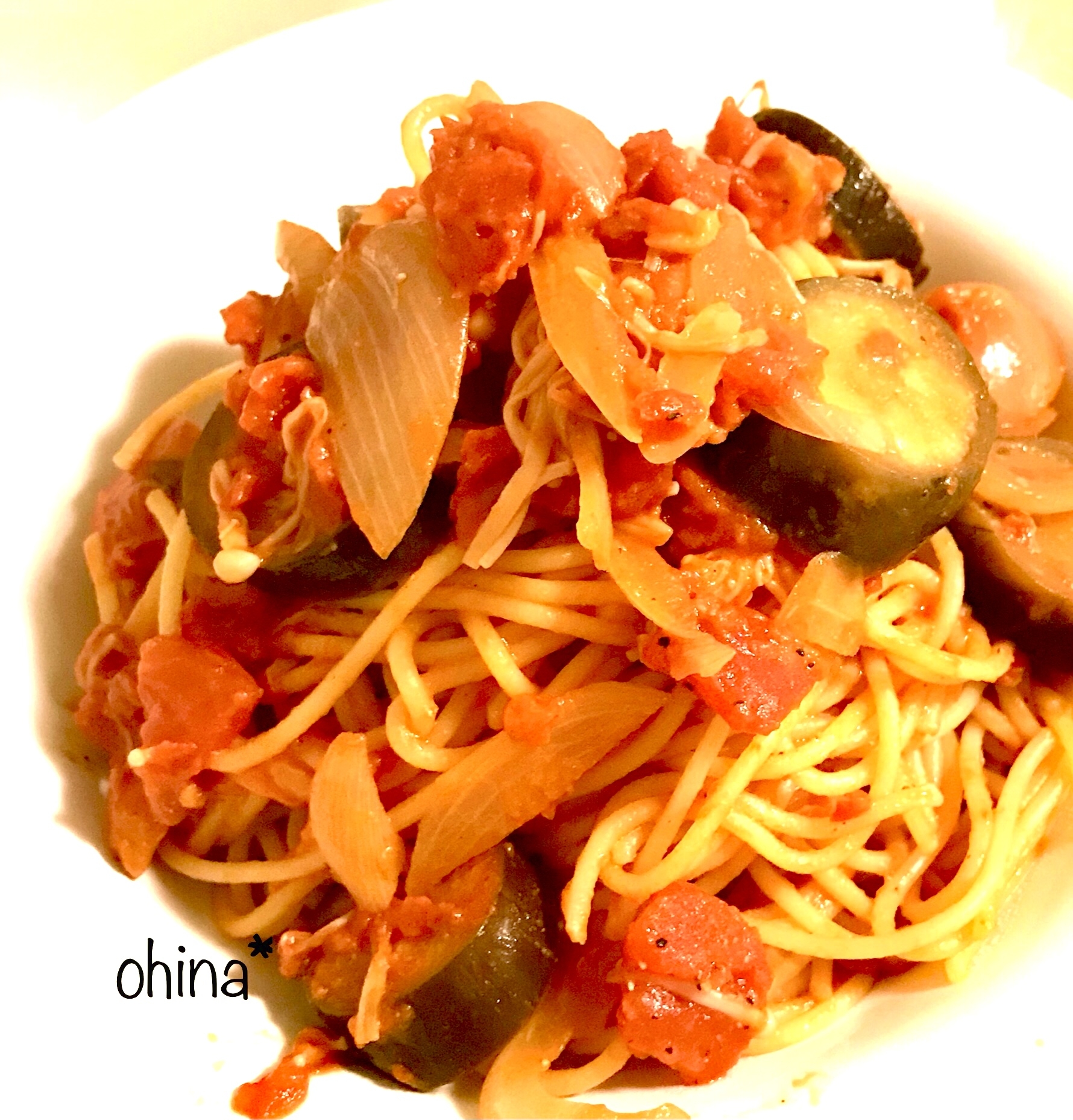 野菜だけでヘルシー❁トマトクリームパスタ❁