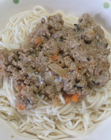 野菜たっぷり肉味噌そうめん