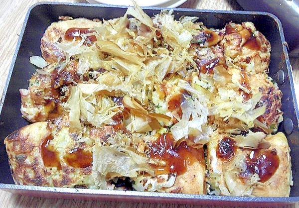 玉子焼き器で作るカリふわたこ焼き