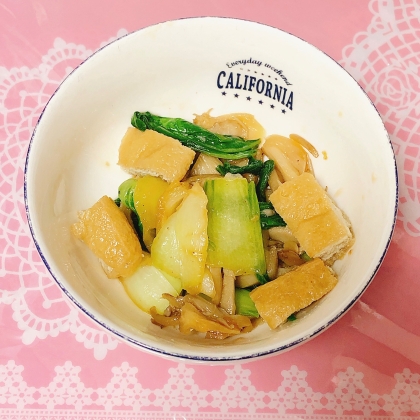 葉タマネギと油揚げの煮物