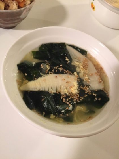 タケノコとわかめのスープ