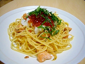 あっさり！鮭といくらのおろし和風パスタ