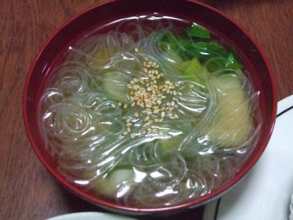 春雨下ゆでなしで手軽に使えるのがいい！食感も青梗菜のシャキシャキと合い◎でした。