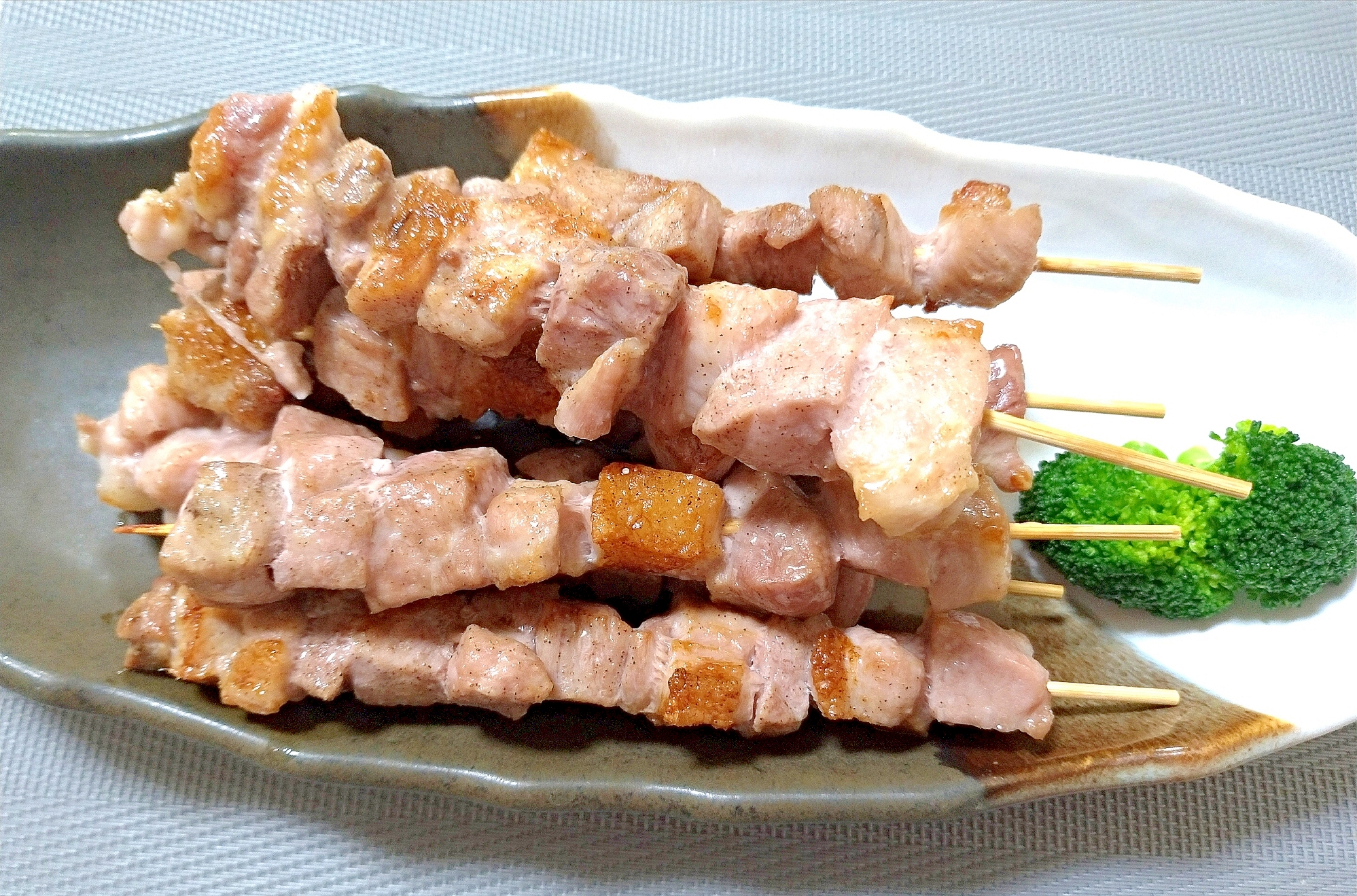 魚焼きグリルで本格的な味★豚串（塩）
