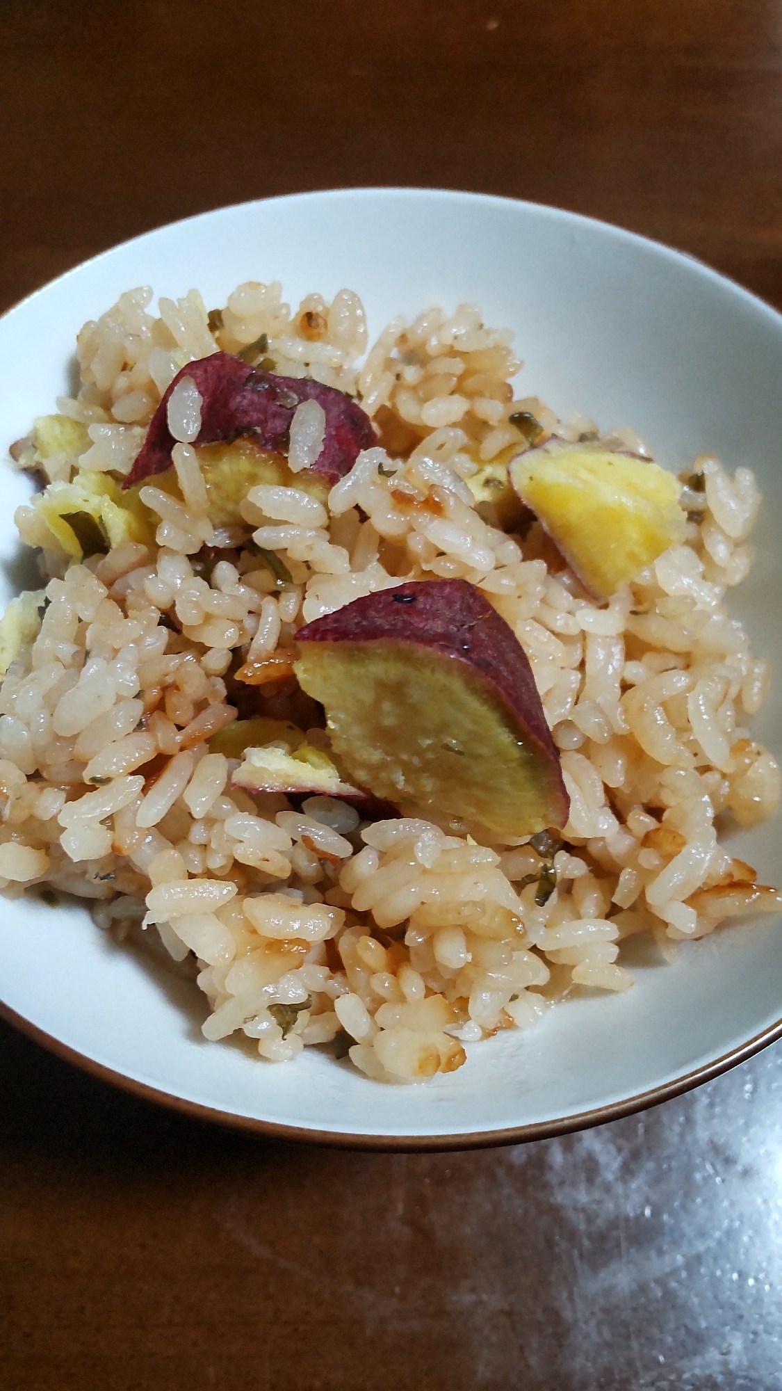 梅昆布味のサツマイモご飯