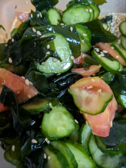 食べやすい キュウリとトマトの酢の物