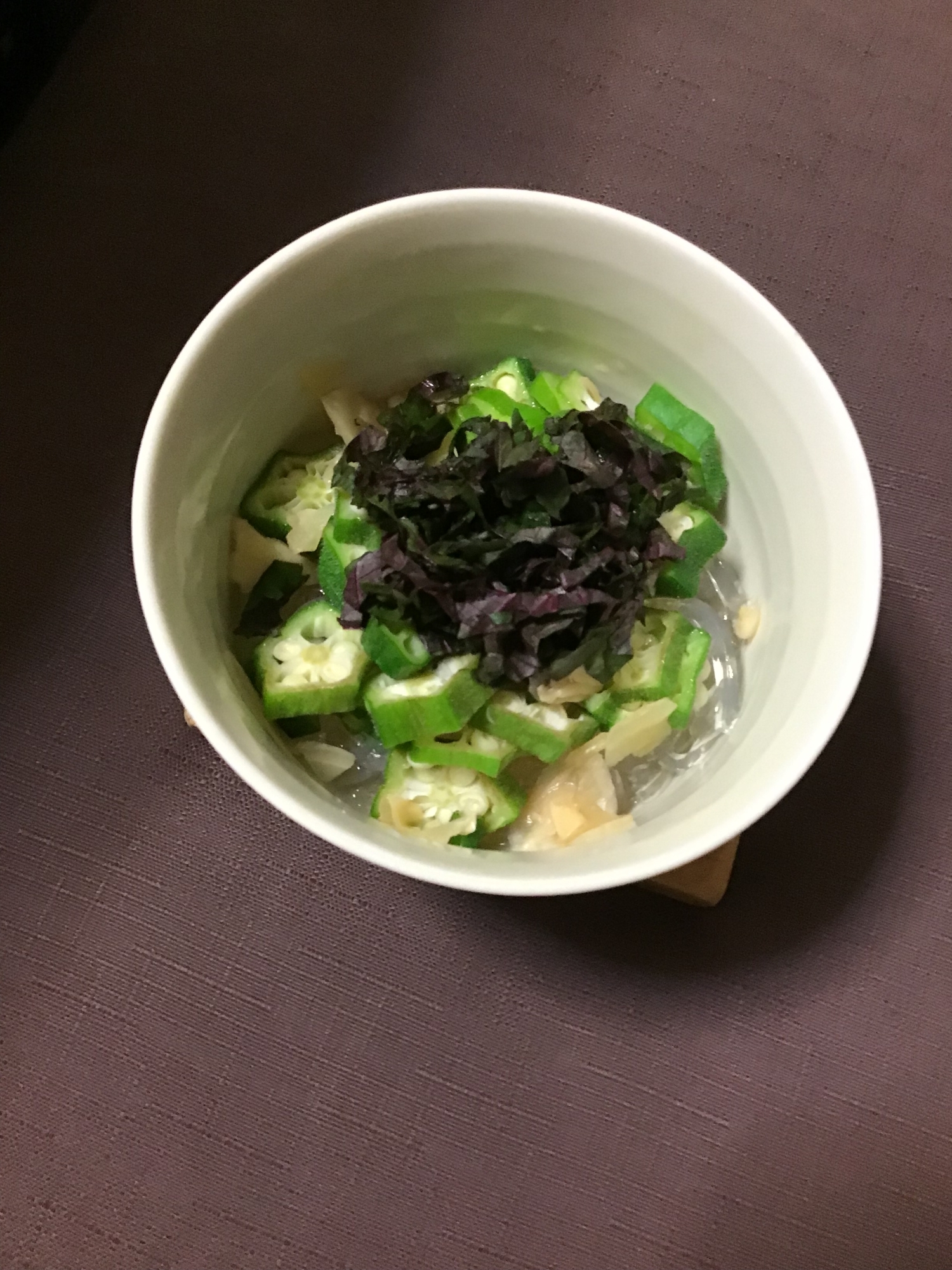 ガリっとオクラのところてん（ポン酢味）