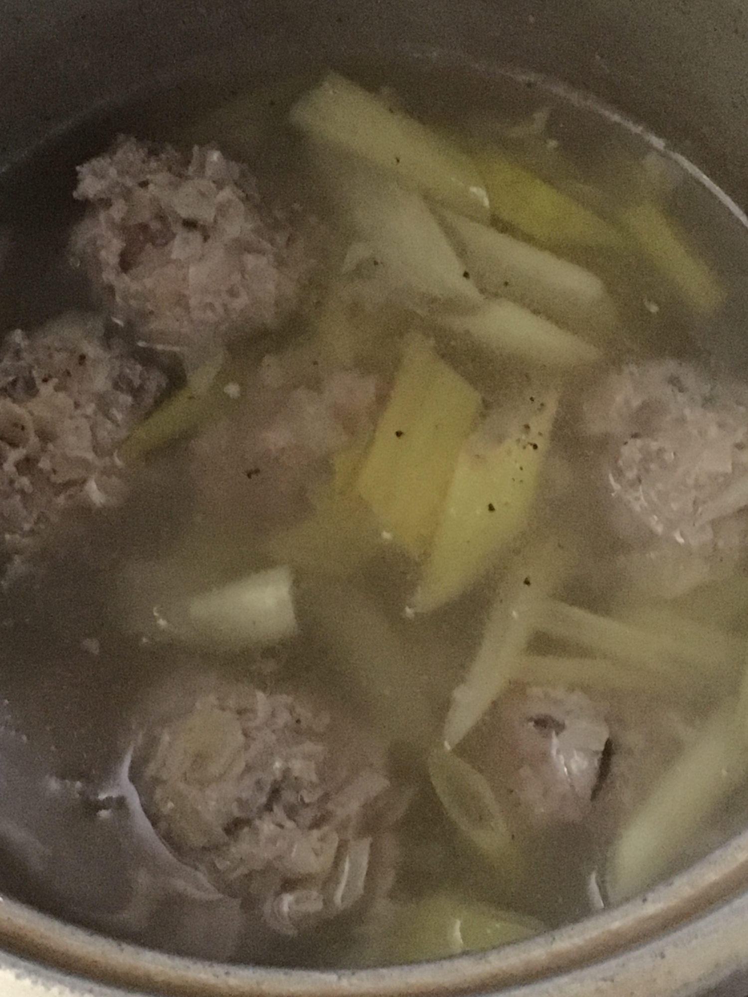 ネギと豚団子のスープ煮