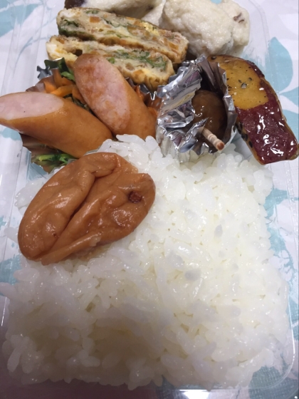 小松菜とタケノコの青のり入り卵焼き