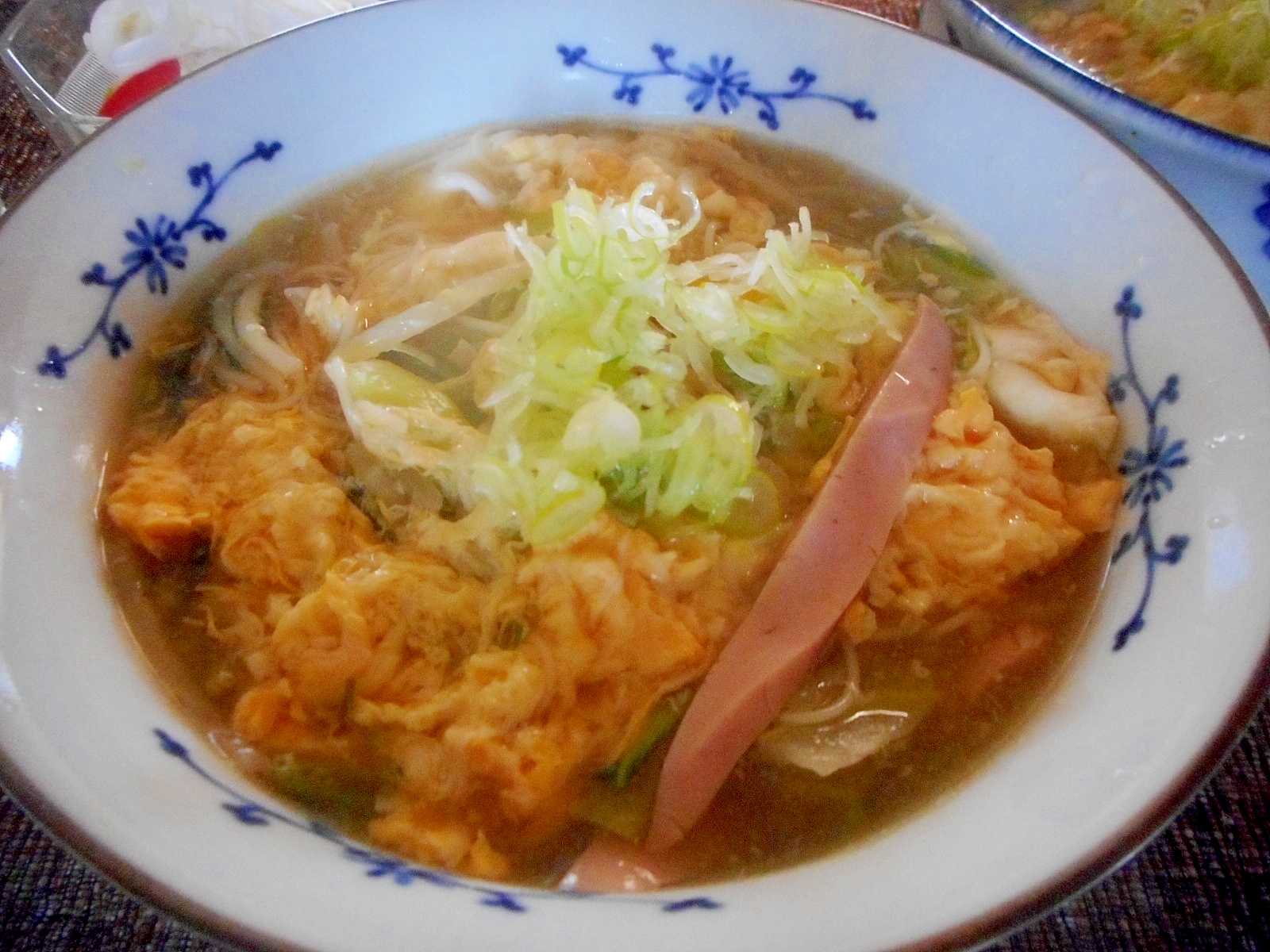 ギョニソとチンゲン菜の卵とじにゅう麺