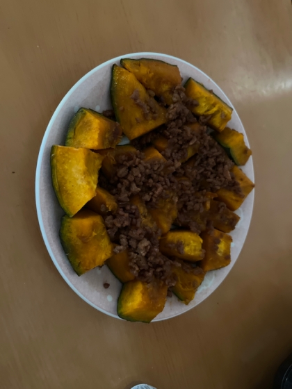 ご飯がすすむ☆挽き肉とかぼちゃの甘辛炒め