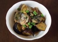 サバ缶と茄子の味噌炒め