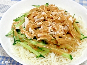 ゴマダレ棒棒鶏のそうめん レシピ・作り方 by Momo. - 楽天レシピ