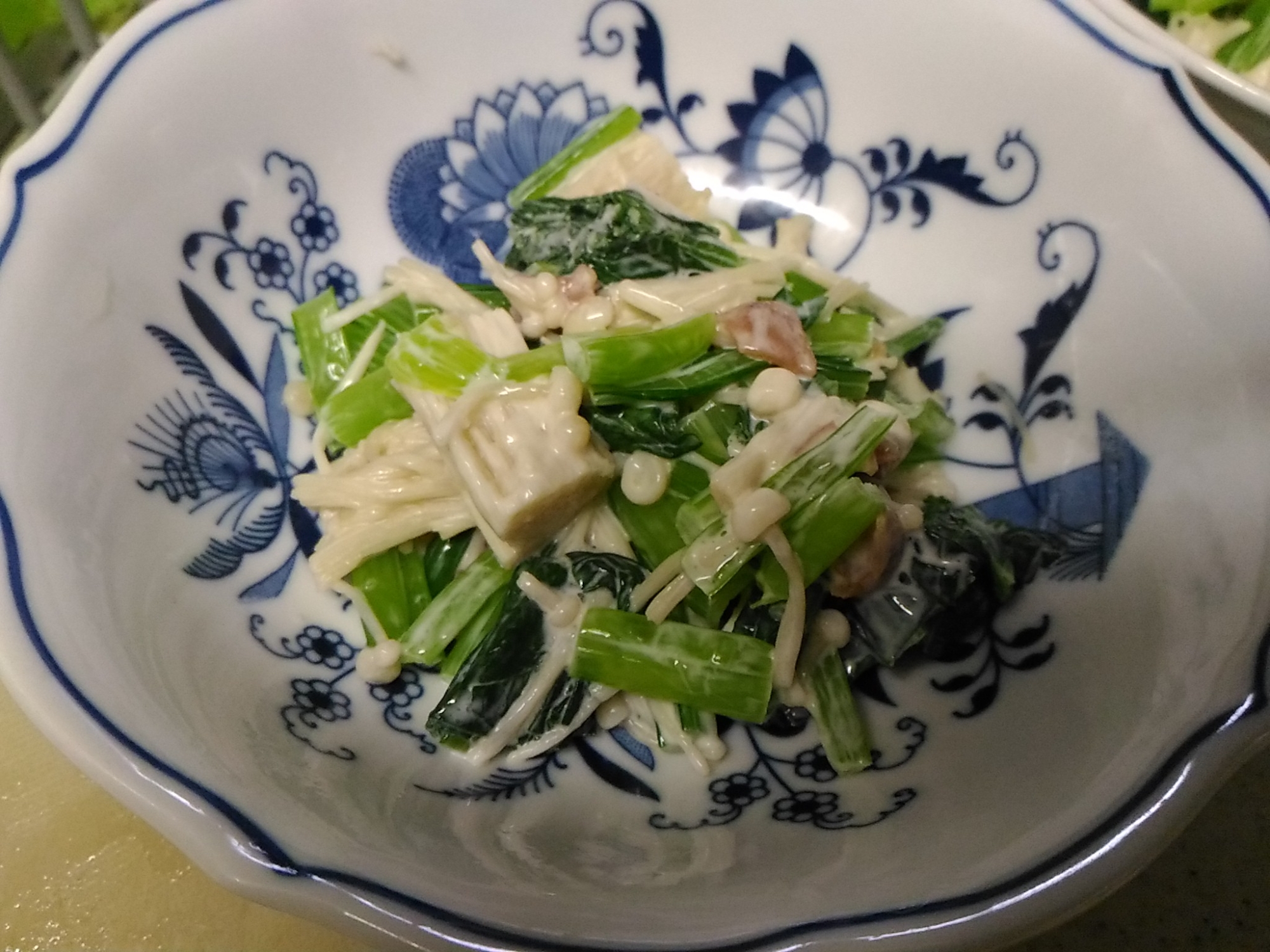 小松菜とエノキの梅マヨ