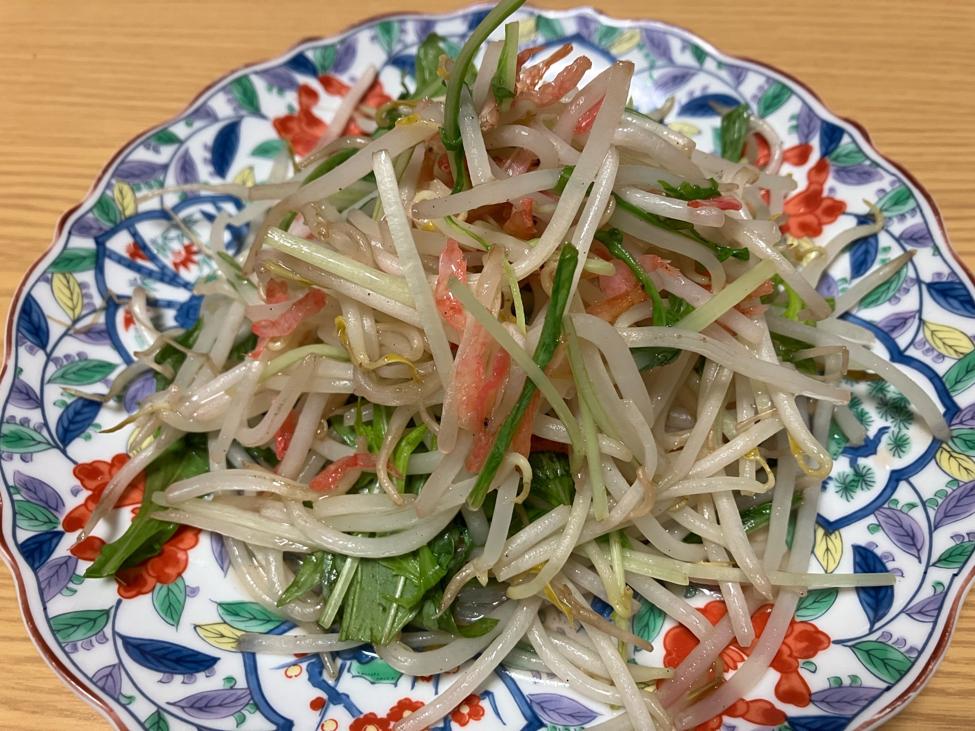 もやしと小エビと水菜の炒め物☆彡