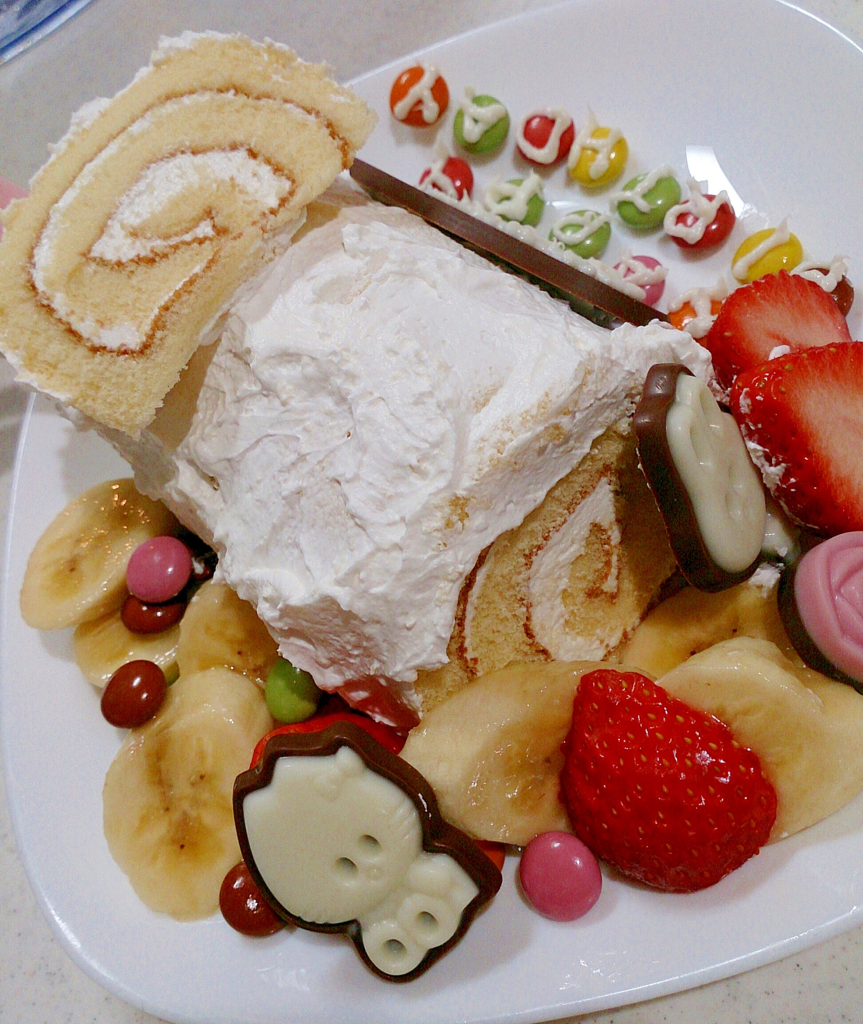 市販ロールケーキで簡単ブッシュドノエル誕生日ケーキ レシピ 作り方 By Hideok8 楽天レシピ