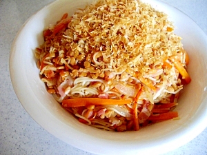 なんちゃって 納豆そうめんチャンプルー風