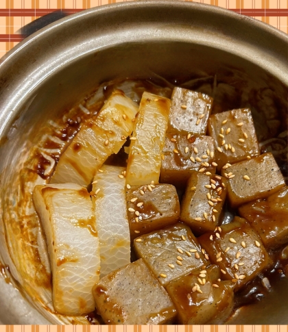 コンニャクの味噌ダレ和え