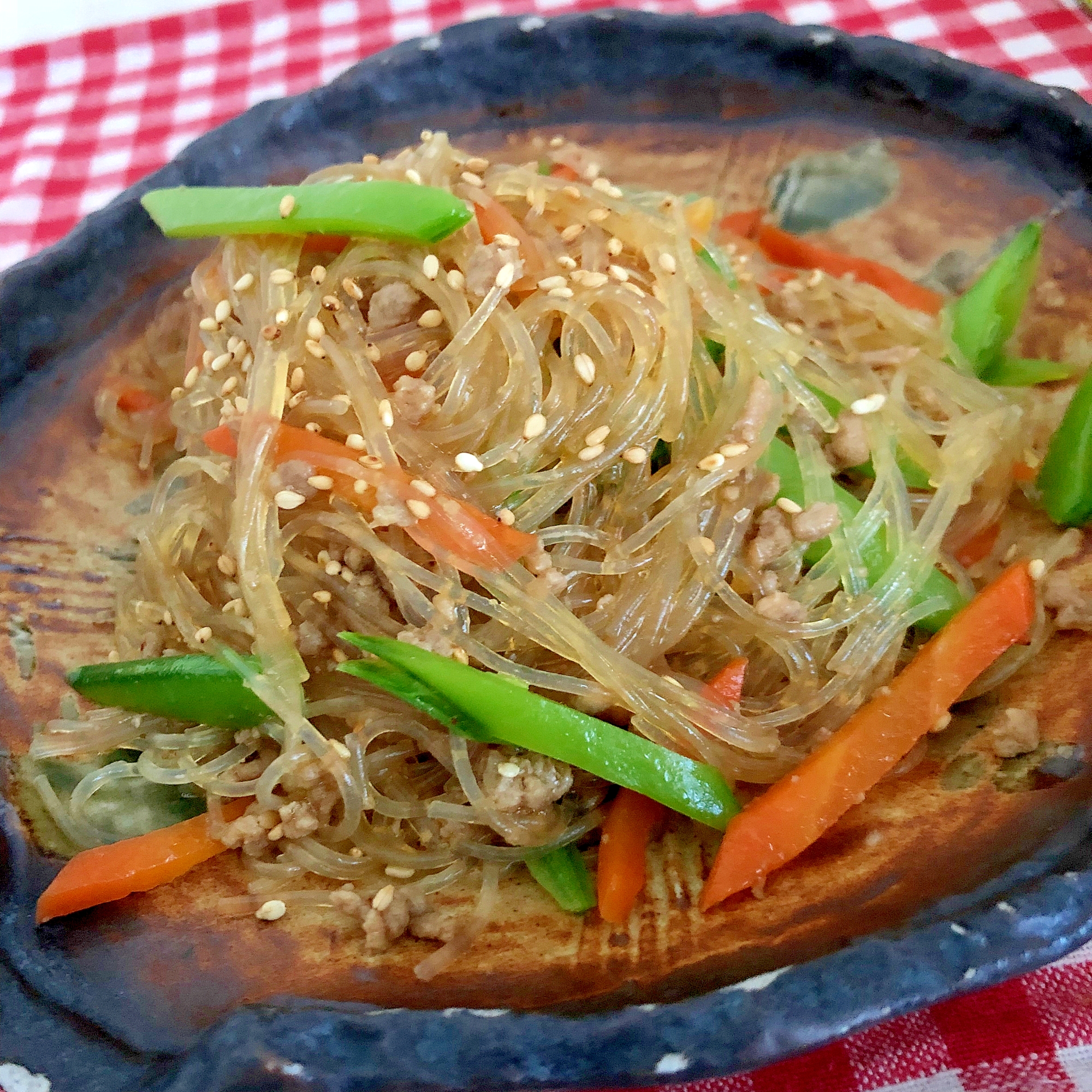 ひき肉と野菜のチャプチェ☆彡