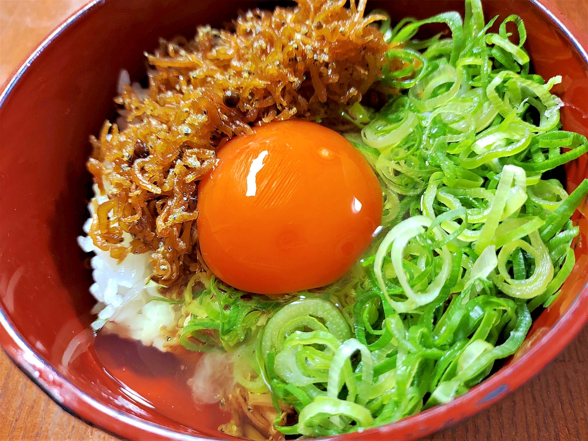 ●秒速×超簡単♪ちりめん山椒&青ネギ爆盛★玉子丼●