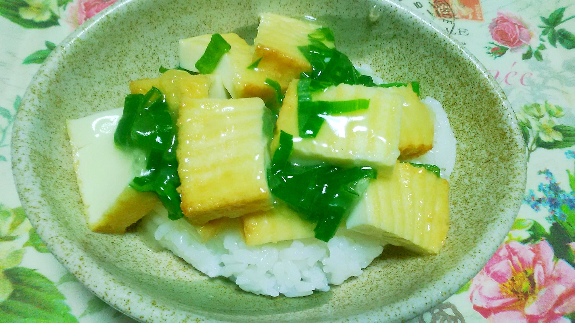 厚揚げとねぎのあんかけ丼