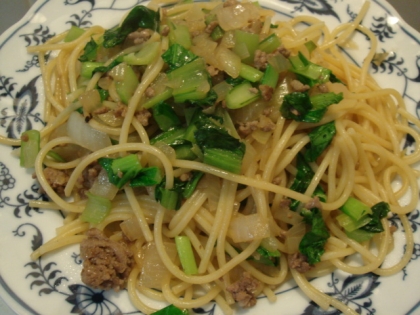 肉そぼろの和風パスタ