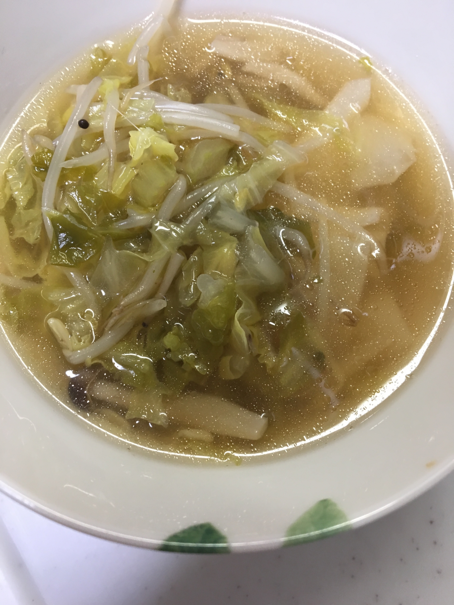 水餃子で╰(*´︶`*)╯もやしと白菜のスープ☆