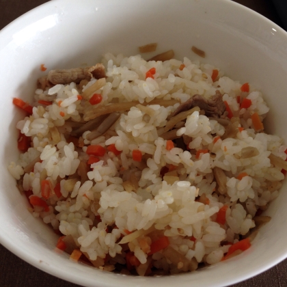 きんぴらごぼうが残ったら～ごぼう混ぜご飯。