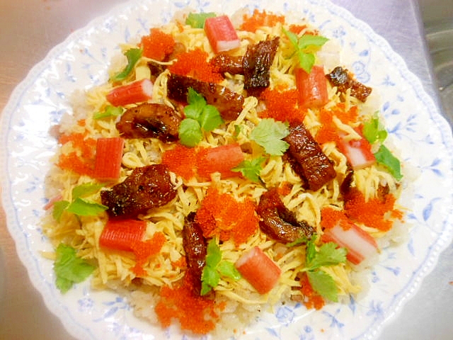 鰻のひまつぶしでちらし寿司 レシピ 作り方 By アルプスの乙女 楽天レシピ