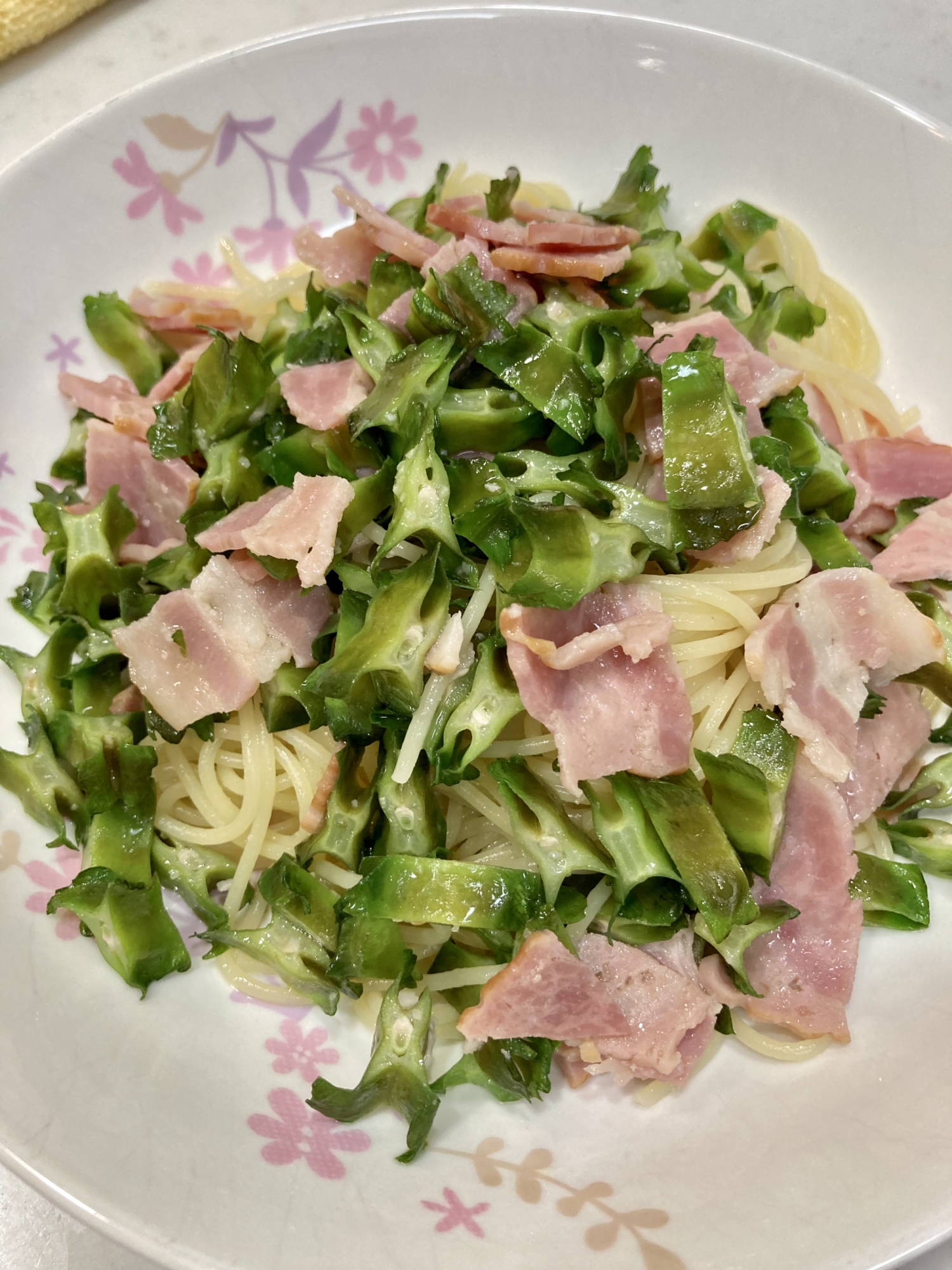 うりずん豆(シカクマメ)の簡単ガーリックパスタ