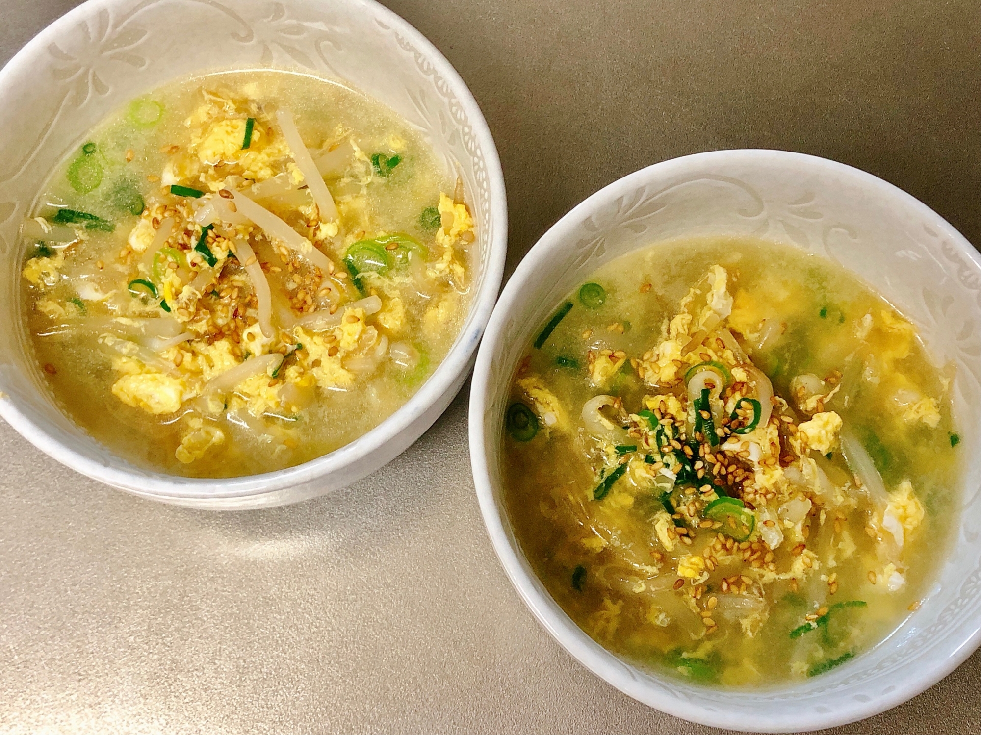 もやしと卵の中華スープ