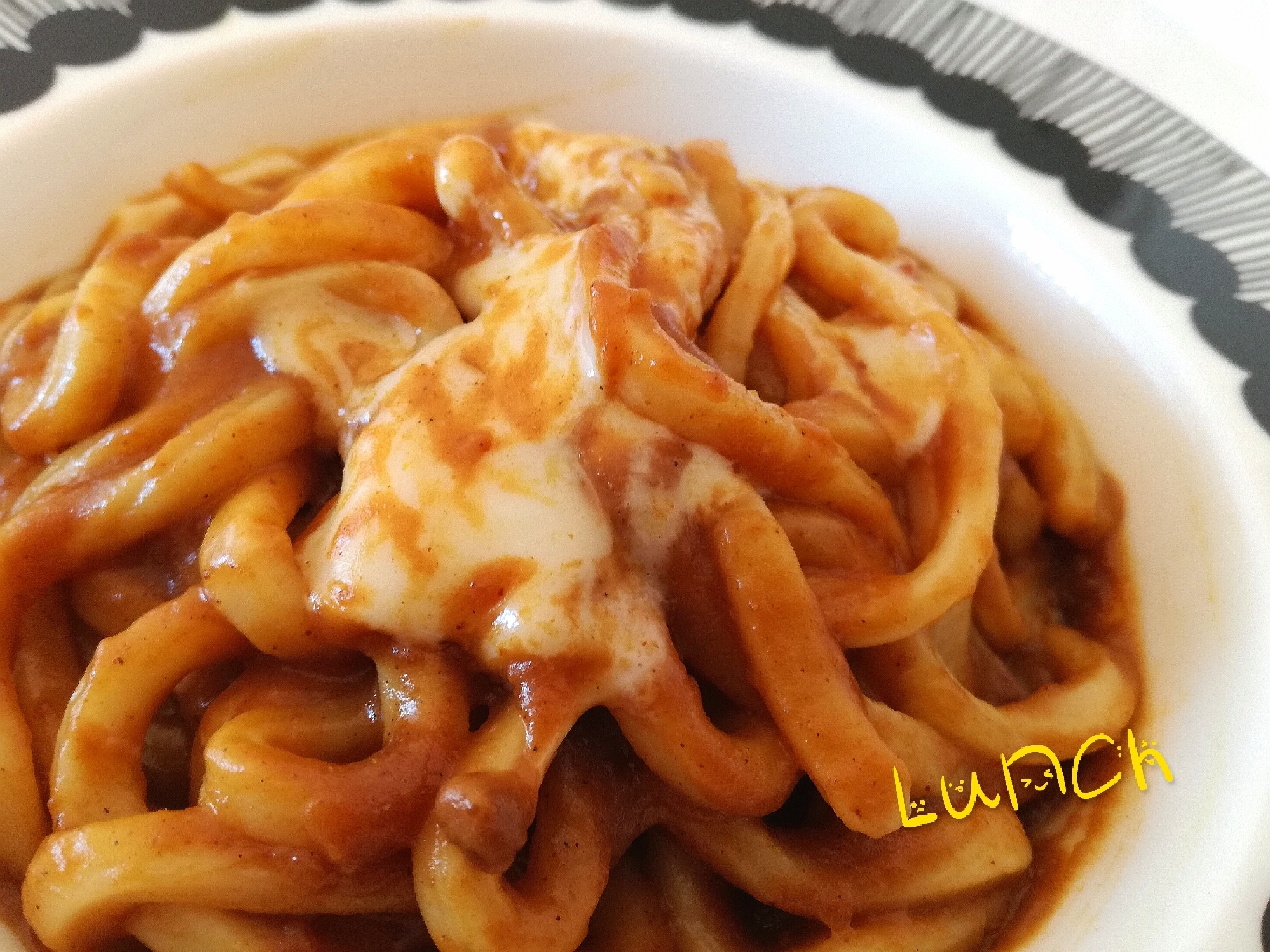 鍋不要！レンジで簡単♪汁なしカレーうどん