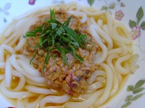 納豆と梅肉のネバネバうどん