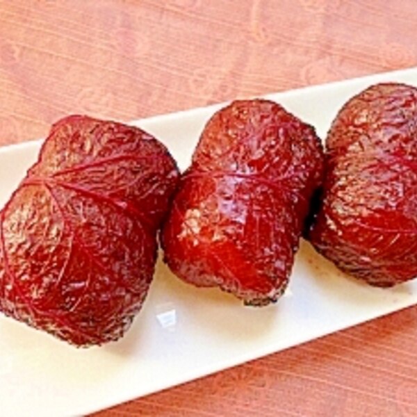 赤しそ酢の葉の塩漬けでおむすび レシピ 作り方 By 身の茸335 楽天レシピ 赤しそ酢の葉の塩漬けでおむすび レシピ 作り方 By 身の茸335 楽天レシピ