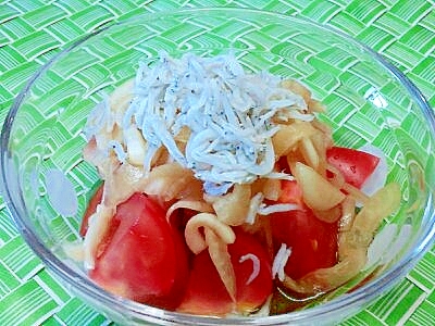 トマト＆しらすの酢玉ねぎサラダ