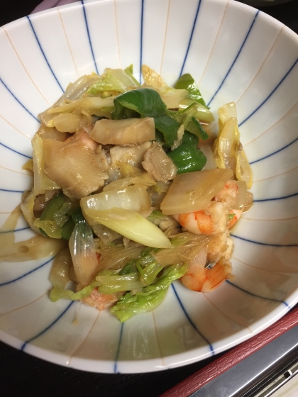 白菜と　かにかまの　中華煮