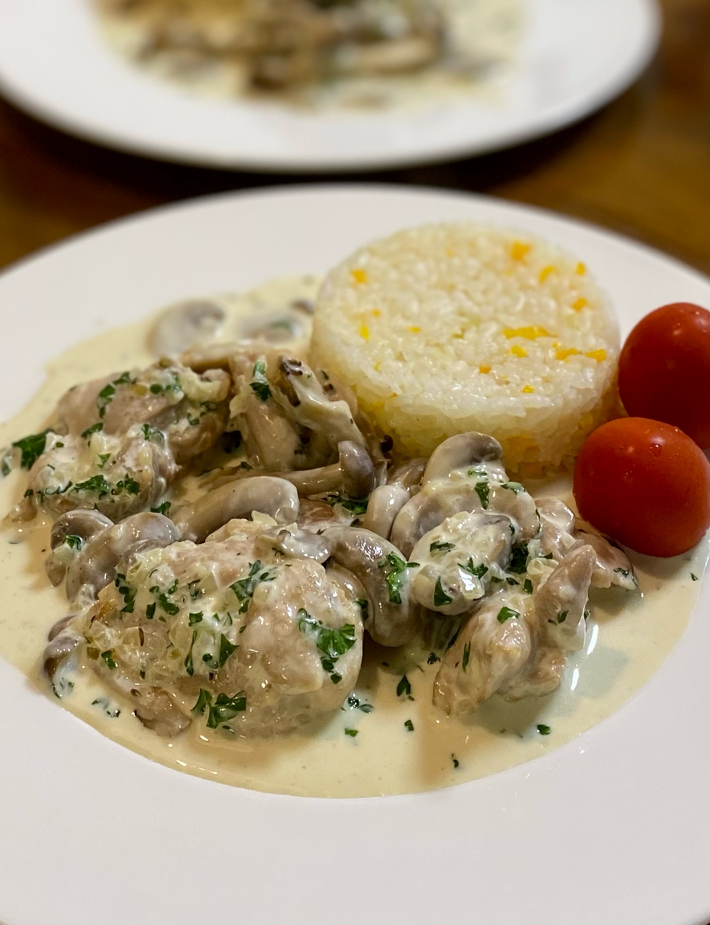 仏料理を家庭で✨鶏肉のクリーム煮〜バターライス添え