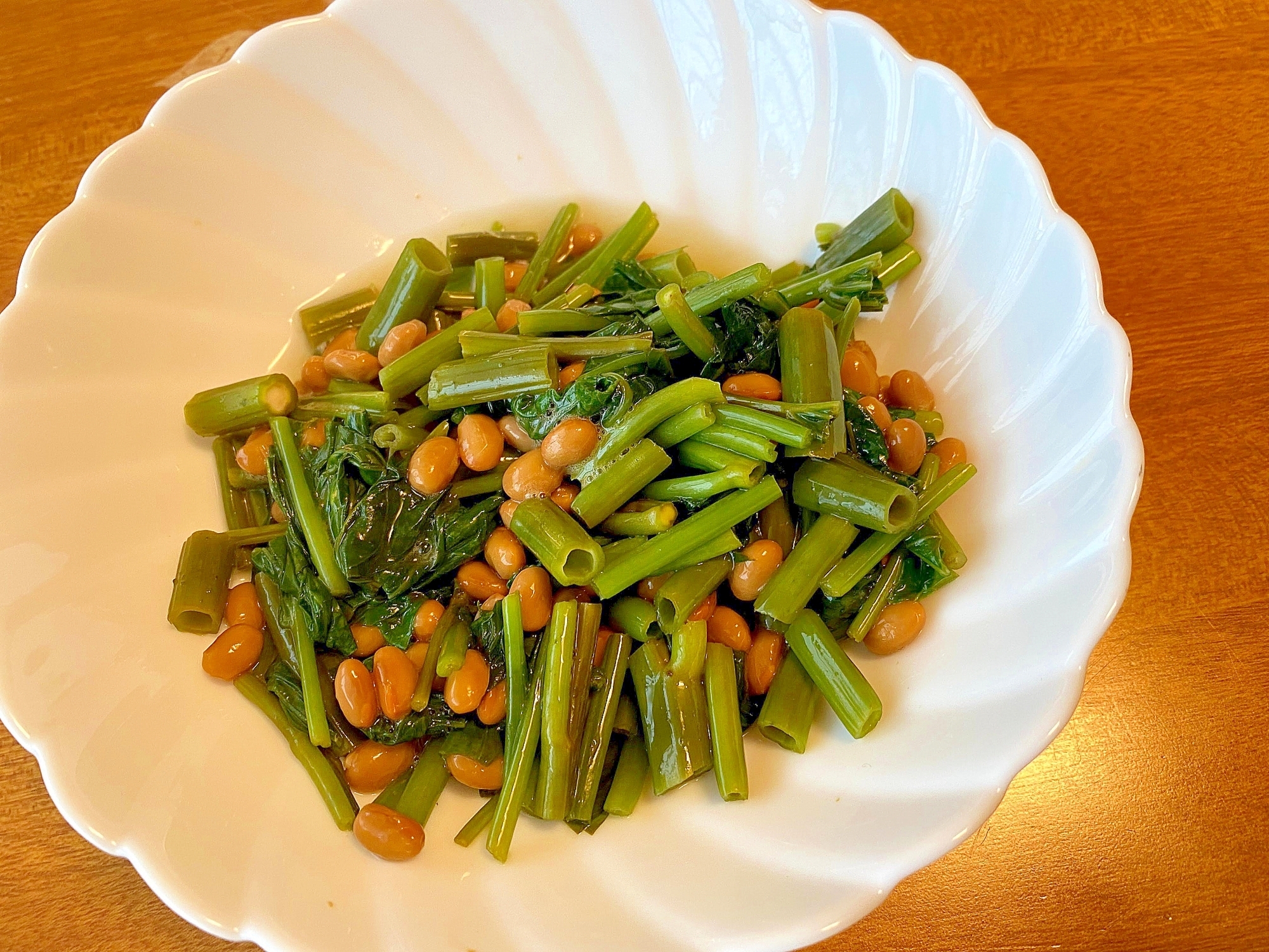 さっぱり！納豆とアサガオ菜（空芯菜）＜ヴィーガン＞