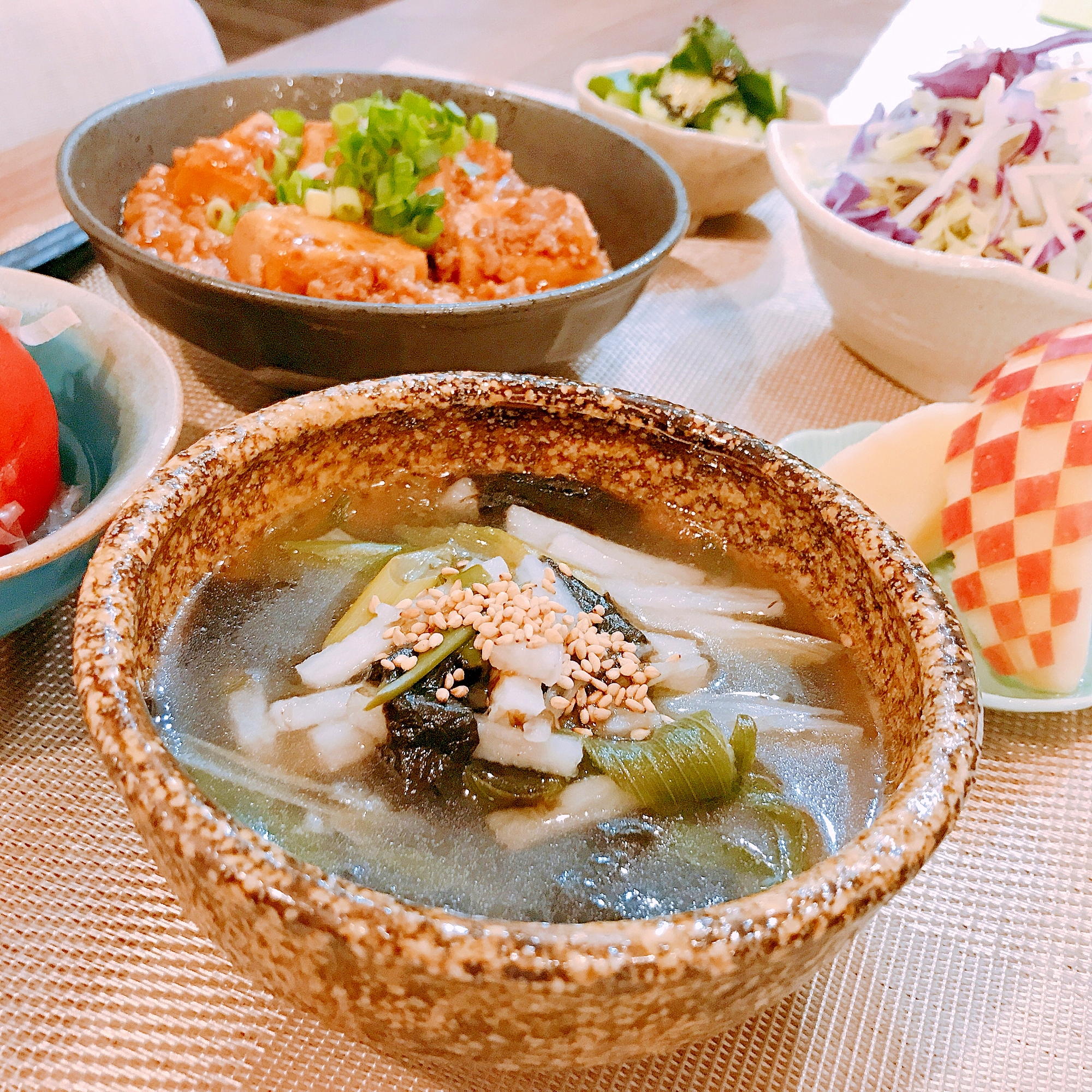 胡麻香る♡長芋ネギ海苔のスープ