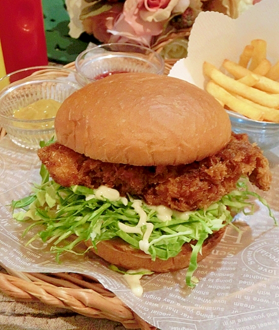 和風チキンカツバーガー♪