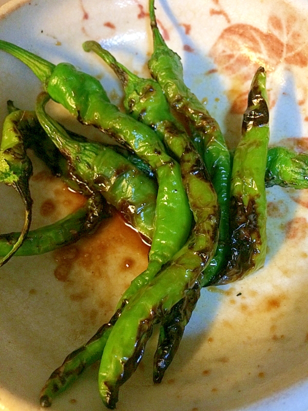 焼きシシトウの生姜醤油