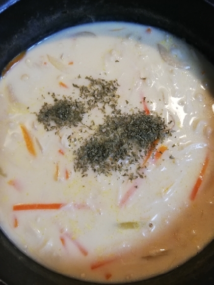 えのきたっぷり～ミルク味噌チーズのスープ
