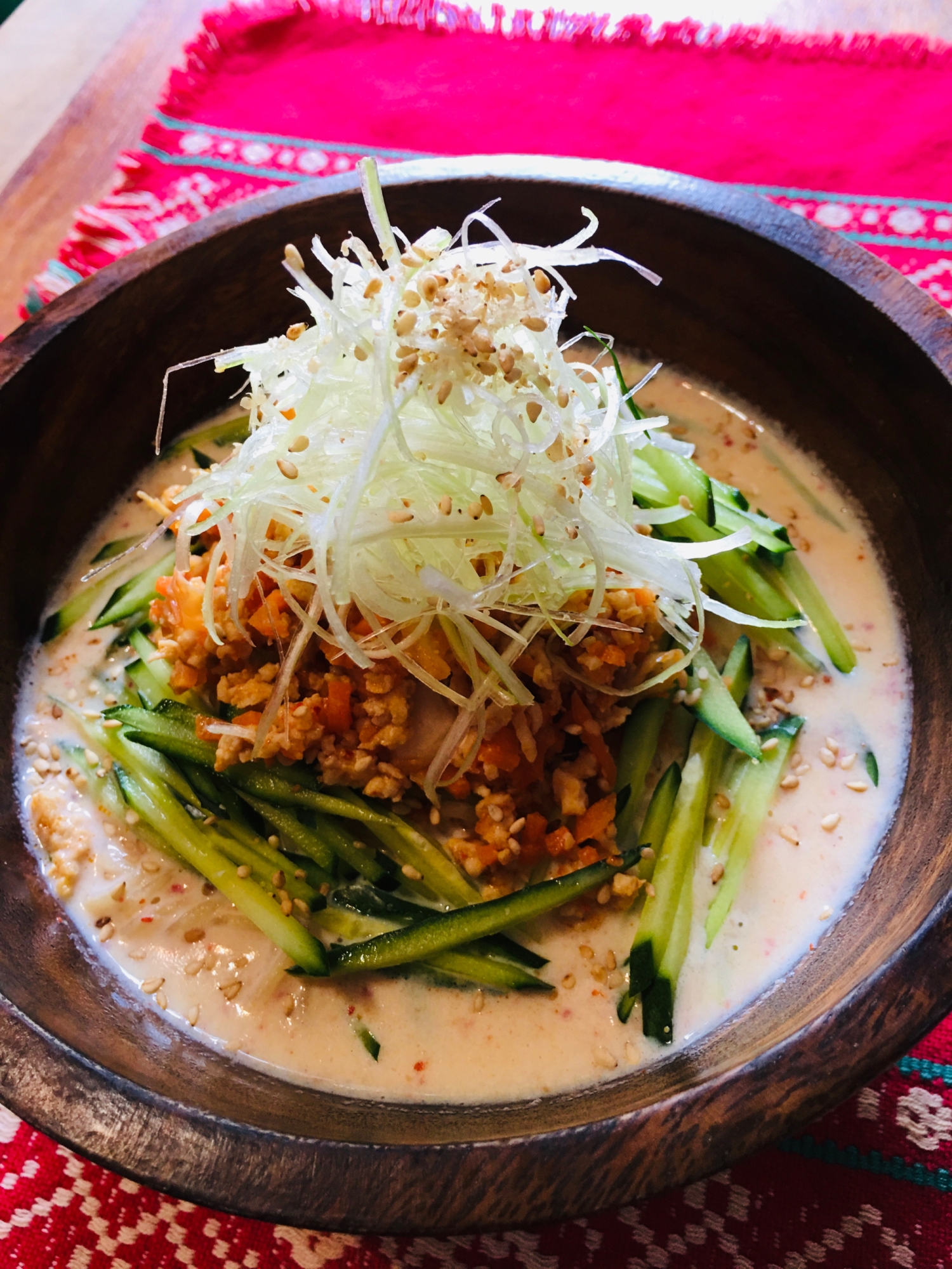 即席乾麺アレンジ⭐野菜も取れるタンタン麺風