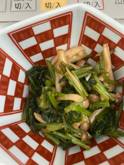 酒の肴:豚肉と大根葉の炒めもの