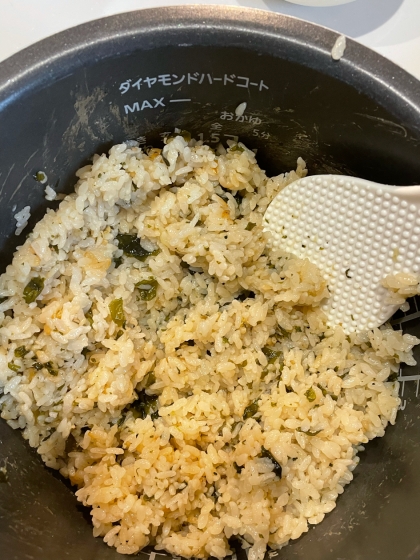 しじみわかめスープで炊き込みご飯