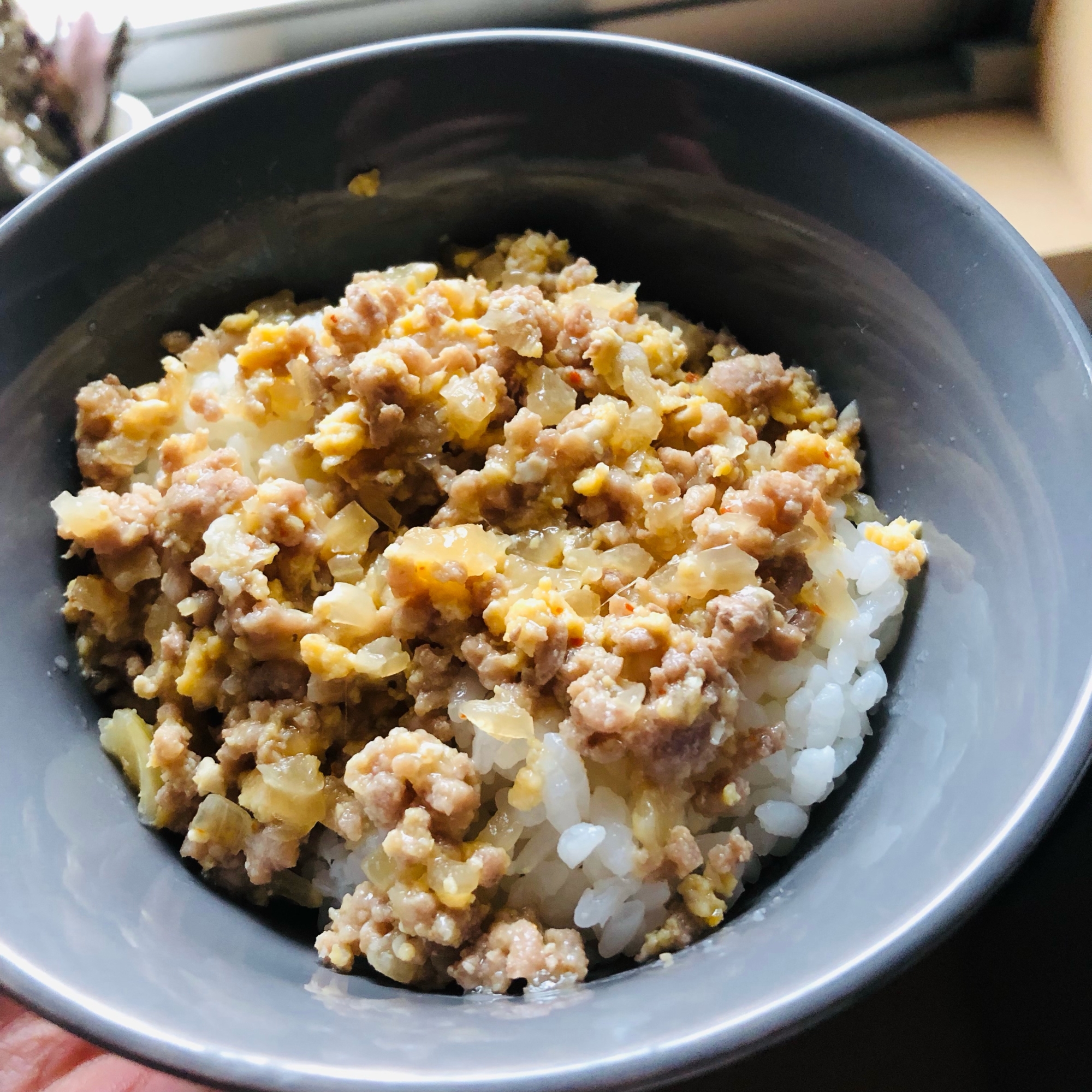 ご飯のお供に！玉ねぎと卵入りそぼろ